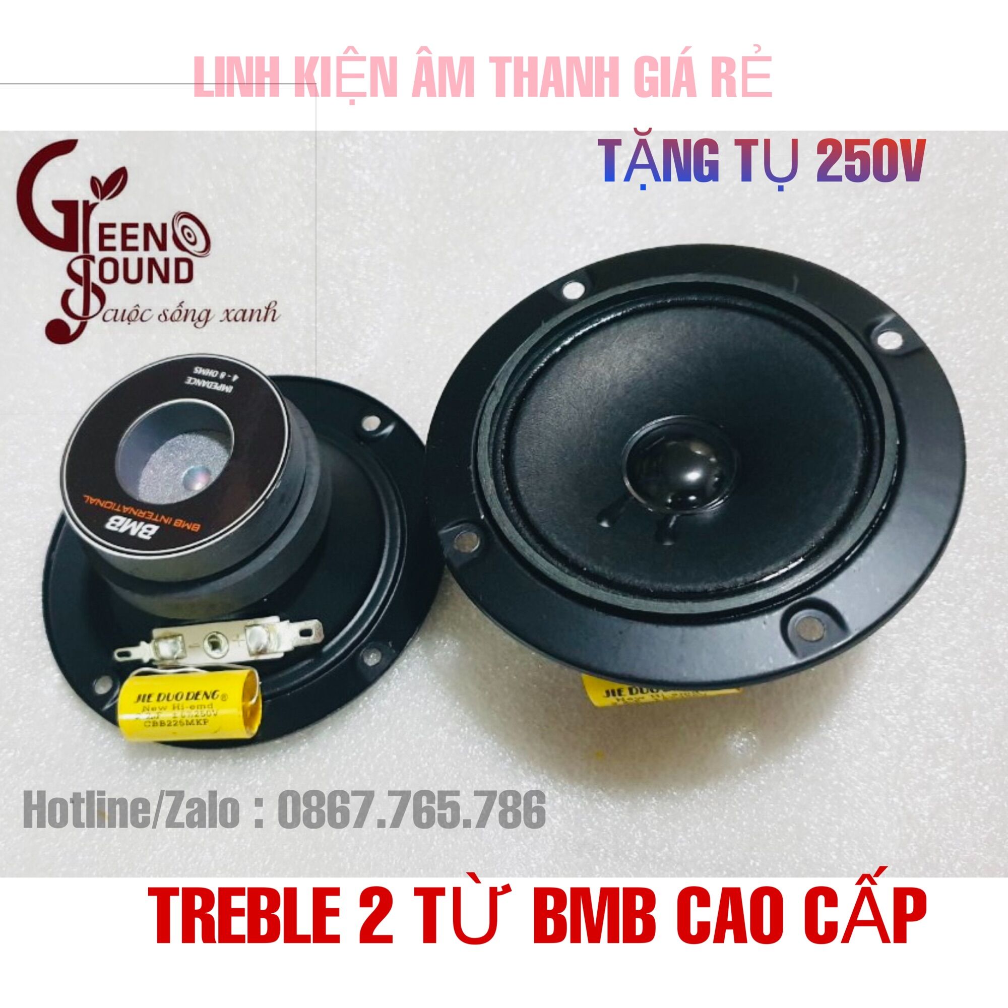 2 LOA TREBLE 2 TỪ BMB NHẬP KHẨU KÈM TỤ 250V