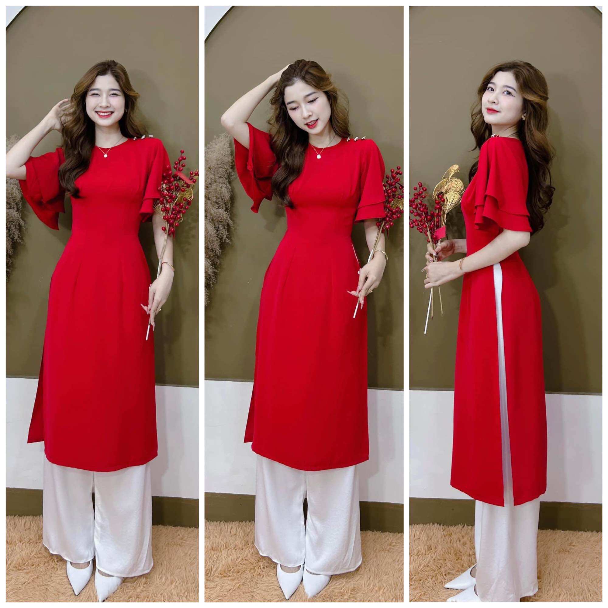 Áo dài tết 2024 áo dài cách tân đẹp cánh tiên có size lớn áo dài bigsize xxl