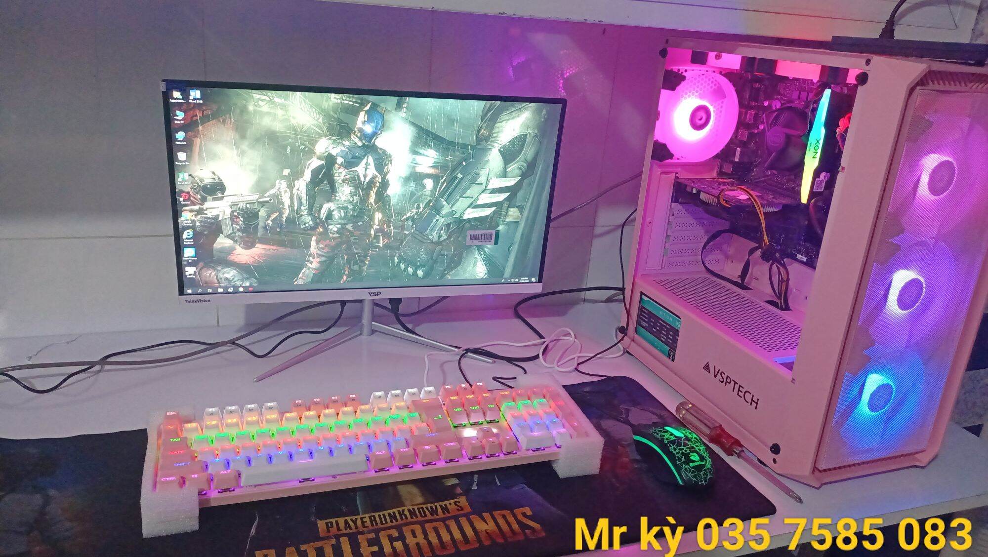 Bộ PC Gaming Led ( Hàng Mới Bảo Hành 12 Tháng ) H510 SK 1200/ Ram 8G  - 16G Bus 3200 Led/CPU G6405 - Core  i3 10105f / SSD 240G/VGA 730 DR5 -GTX 750 DR5  - GTX 1660s 6G D6/ Màn 22in - 24in phẳng ,Cong full viền full HD 1920 x 1080 .