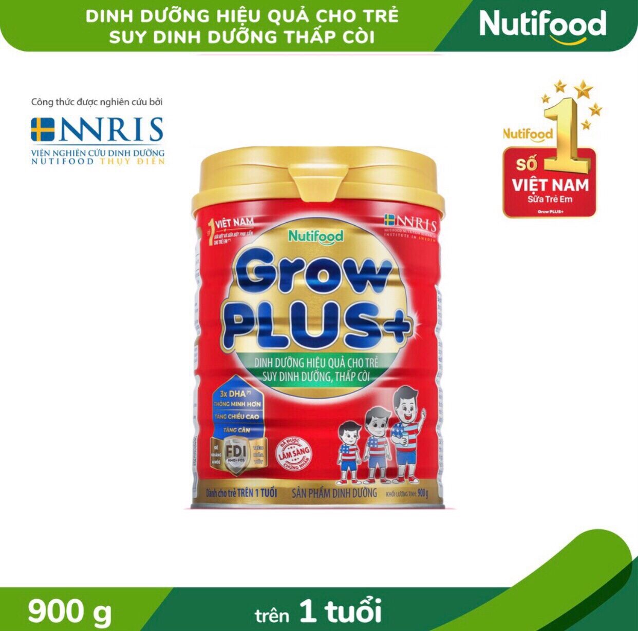 Sữa nutifood grow plus đỏ 900g
