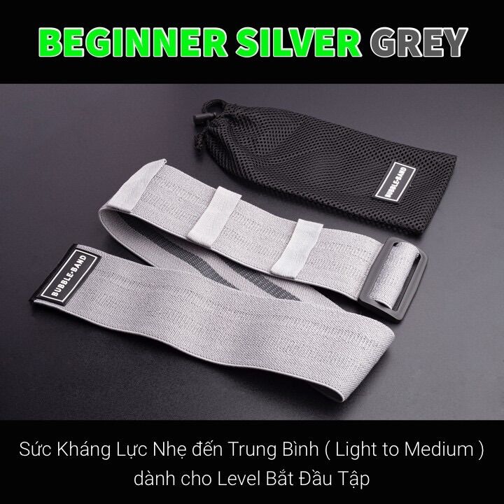 Dây kháng lực tập gym, mông BUBBLE BAND🍑🍑- Beginner Level - Màu Xám