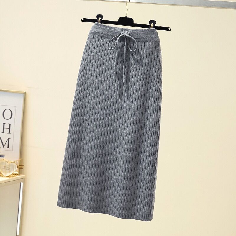 Chân váy len midi dây eo cao cấp