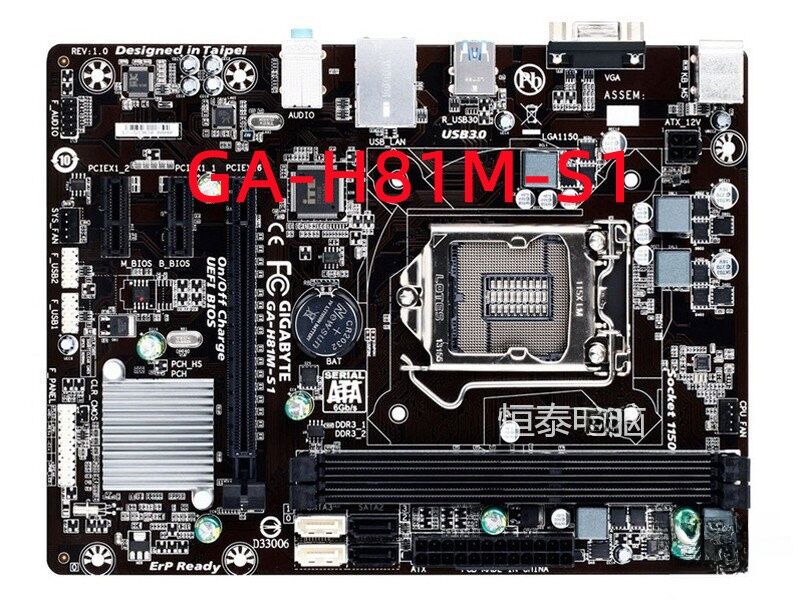 Gigabyte GA-H81M-S1 DS2-C/D B85M-D2V LGA1150 H81M-S2PH Motherboard ATX Standard Type Intel DDR3 Supp