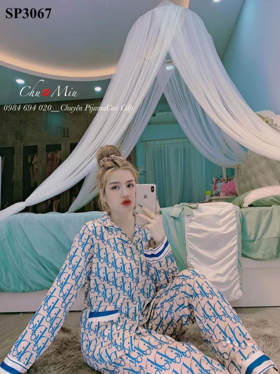 🧸 Bộ Pijama Đì Ó Lụa Satin tiểu thư ( hàng loại 1)