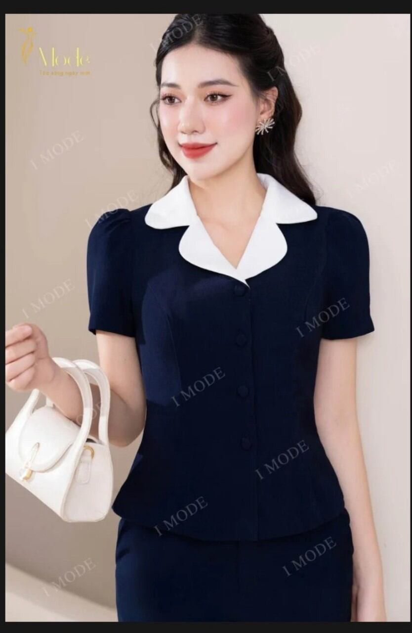 Áo Nữ Công Sở Tay Ngắn Thoải Mái Đơn Giản