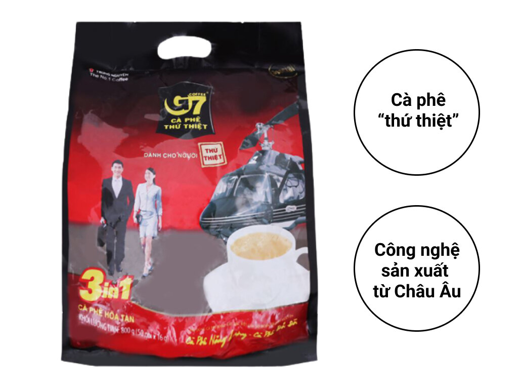 Cà phê sữa g7 3 in 1 bịch 50 gói - 800g