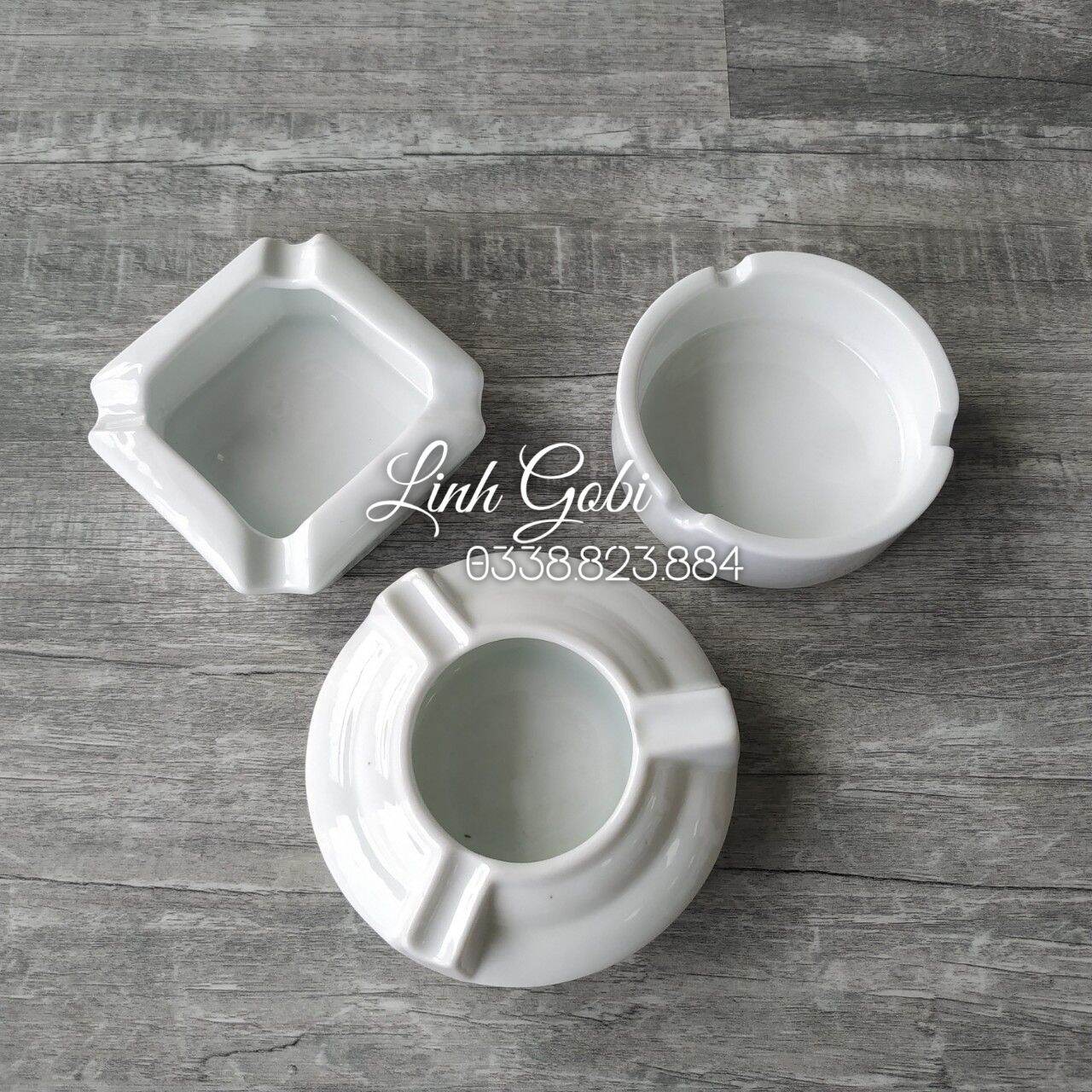 Gạt tàn sứ men trắng