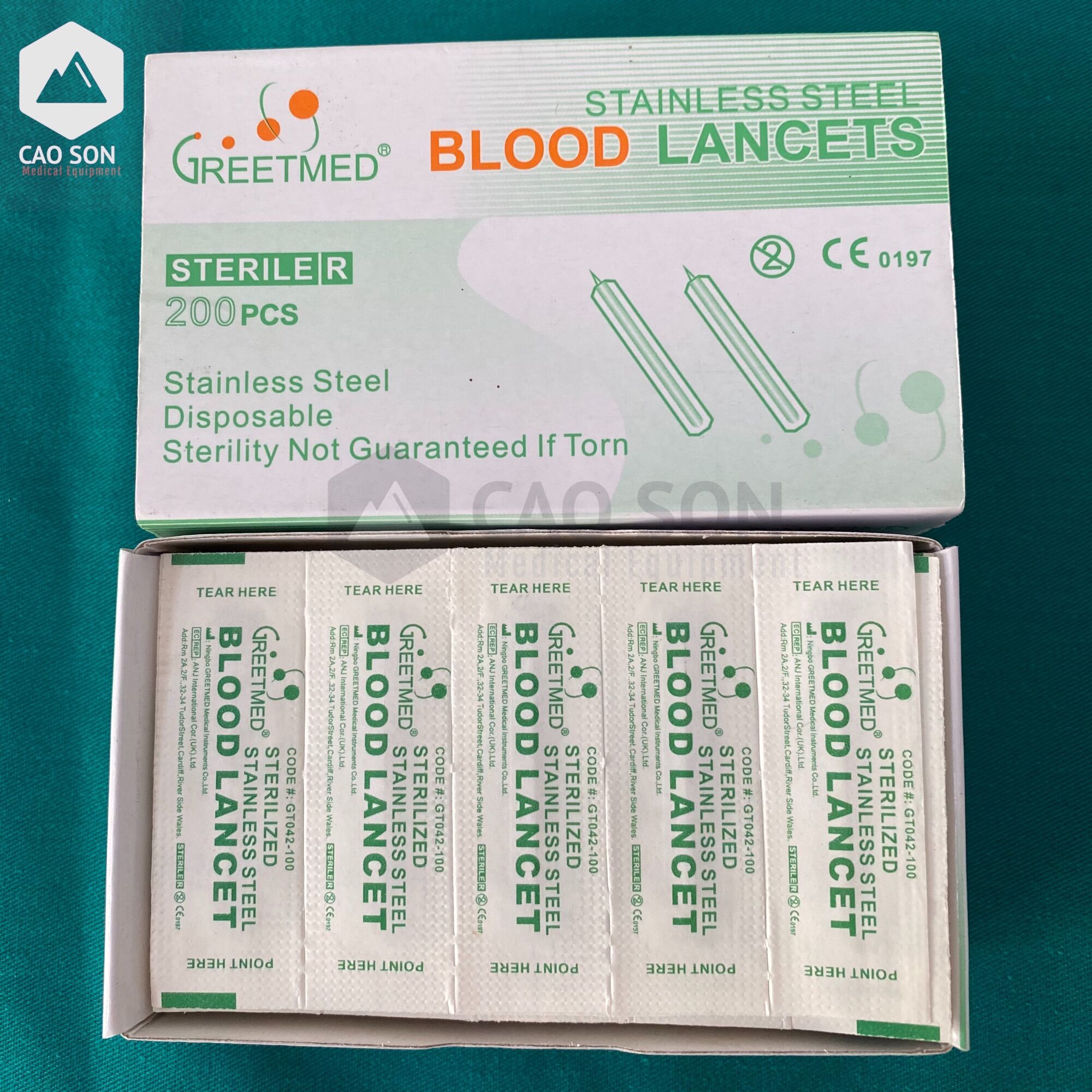 Vỉ 5 cây kim lấy mụn Greetmed (Lancet) ( Hộp 200 cây )