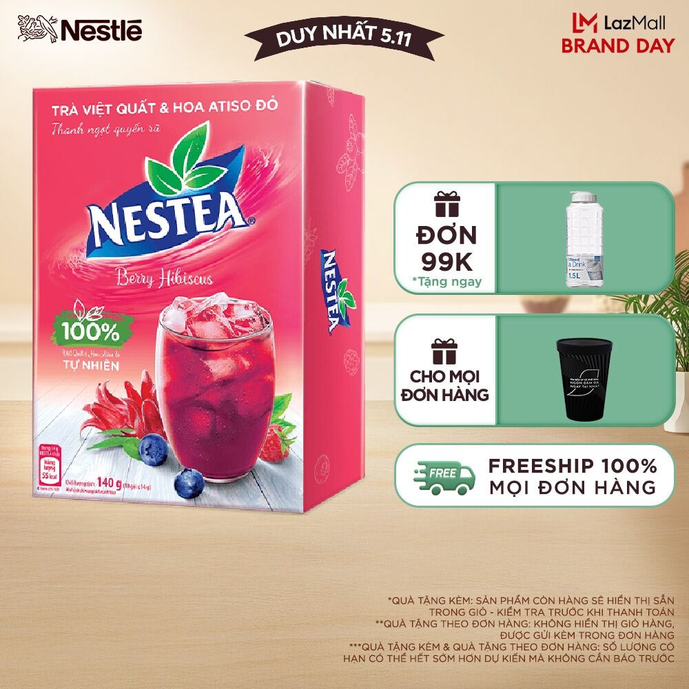 [ƯU ĐÃI THÁNG 11] Trà Việt Quất và Hoa Atiso Đỏ NESTEA 10 gói x 12 g