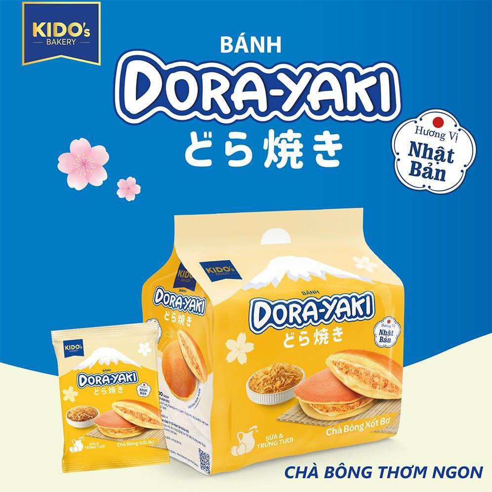 Combo’s túi 5 cái bánh dorayaki chà bông xốt bơ kido’s 150gr