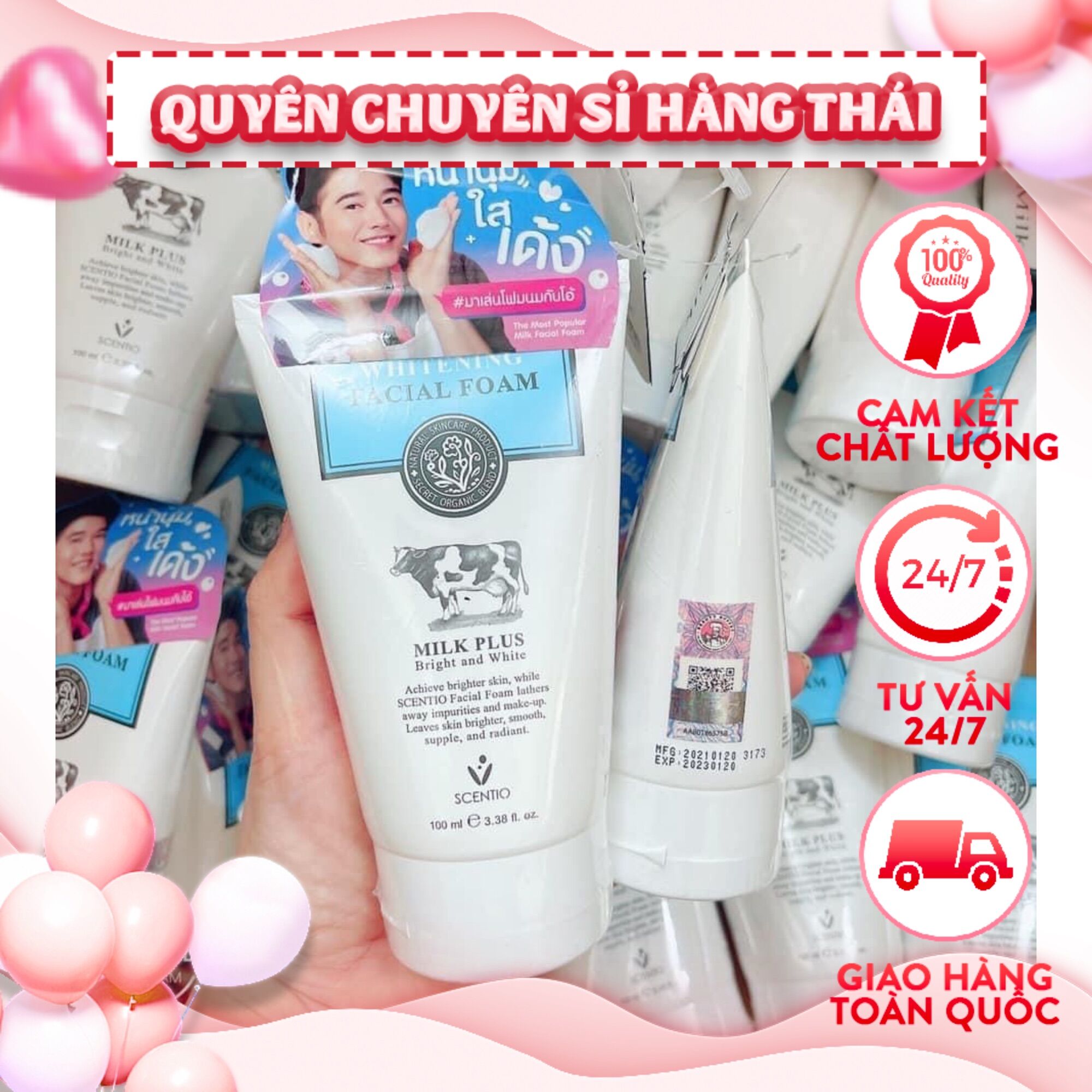 Sữa rửa mặt sữa bò milk plus q10 100ml thái lan