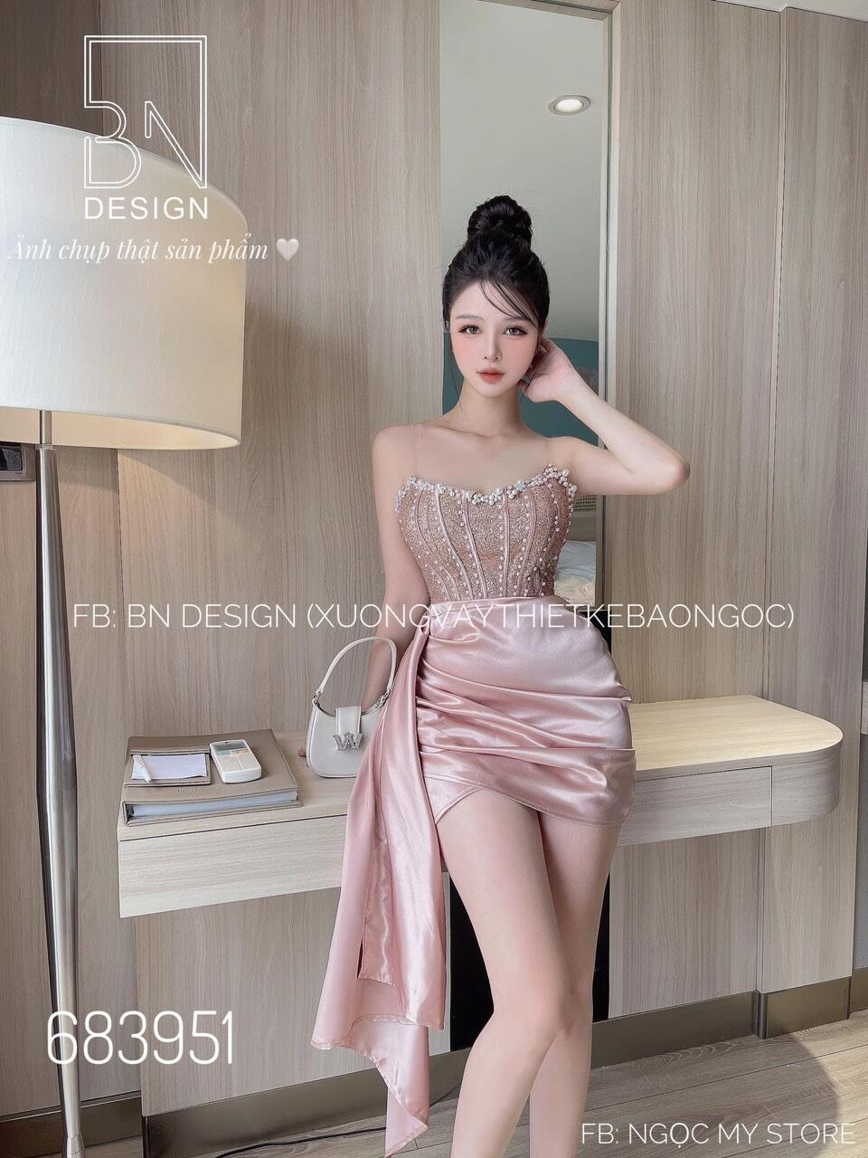 Đầm Ôm Dự Tiệc Đính Hạt Châu ( có lót quần )