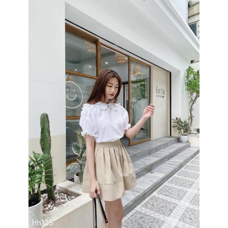 Set Áo Sơ Mi Cổ Sen + Chân Váy