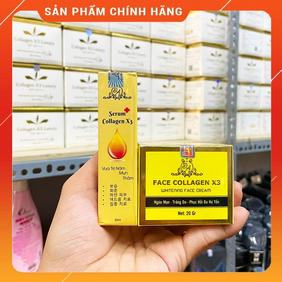 [CHÍNH HÃNG] Combo Kem Face Collagen X3 dành cho da mẫn cảm (kem face + serum)