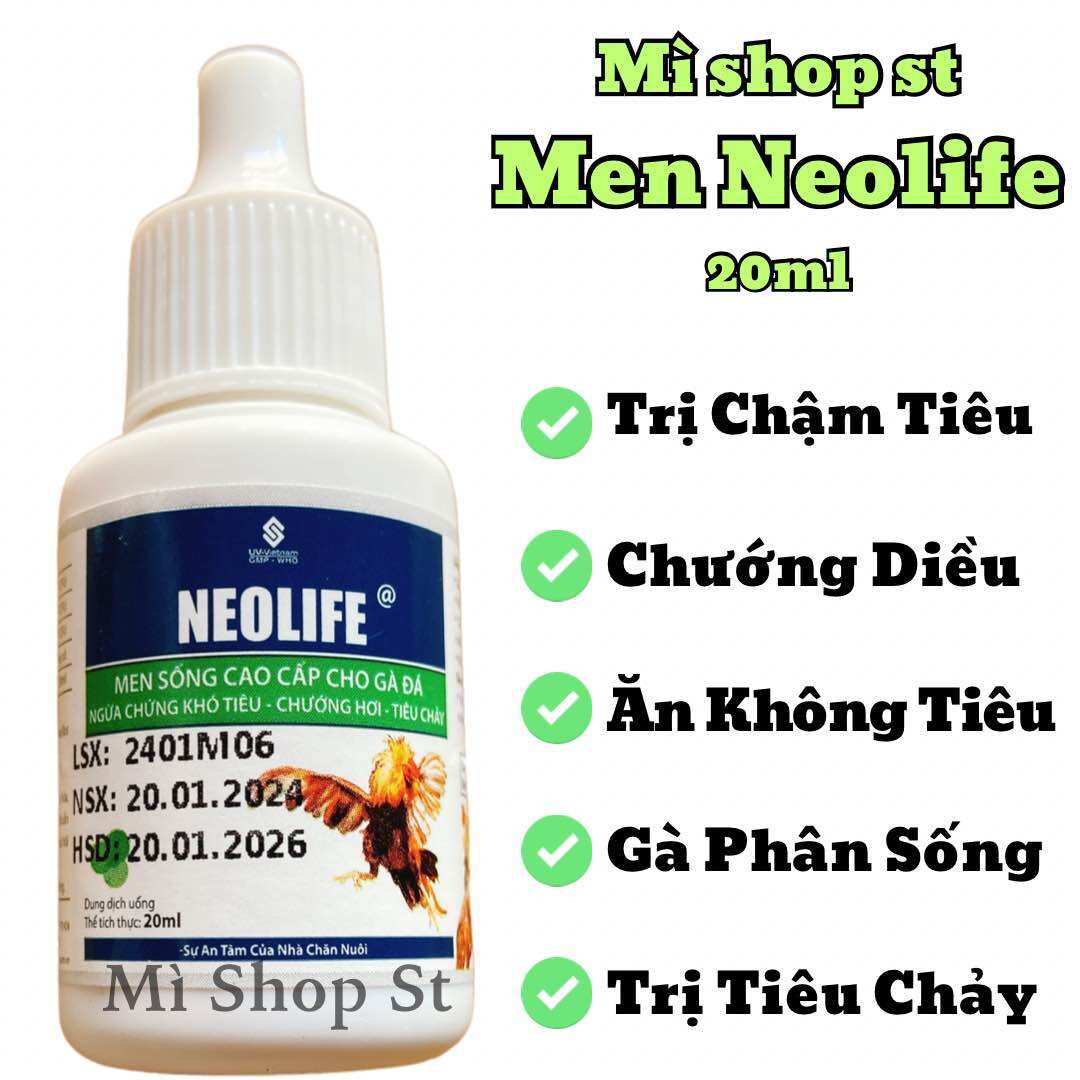 Neolife men sống gà đá, mau tiêu, hết chướng diều lọ 20ml