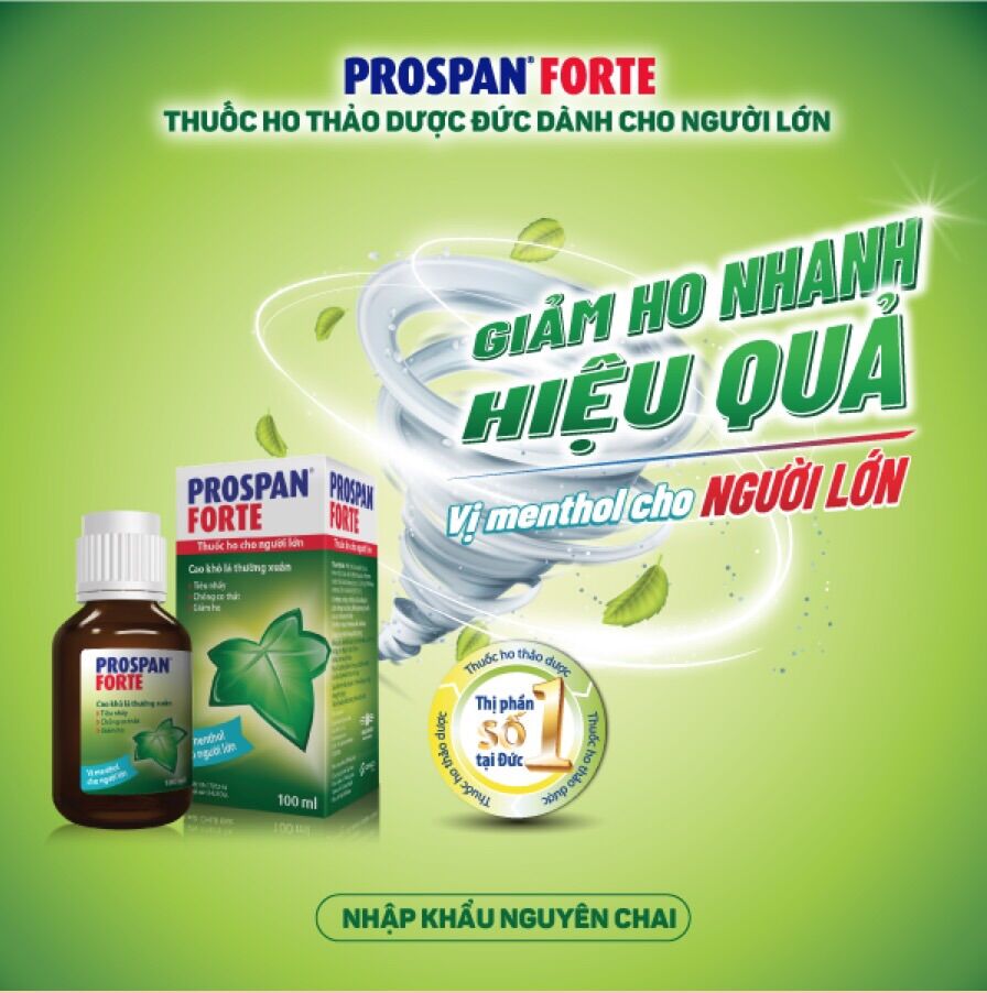 Siro ho Prospan Forte, viêm phế quản chai 100ml