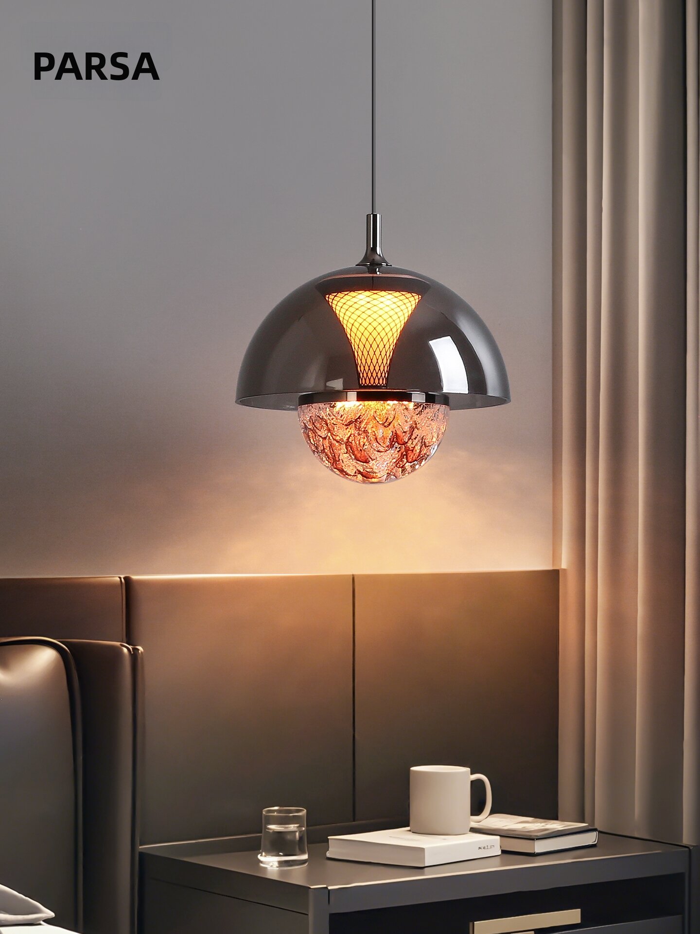 PARSA | Italian Luxury Jellyfish-Shaped Ice Mountain Artistic Designer Bedside Pendant Light Giá 1,952,000 Đồng*Miễn phí vận chuyển