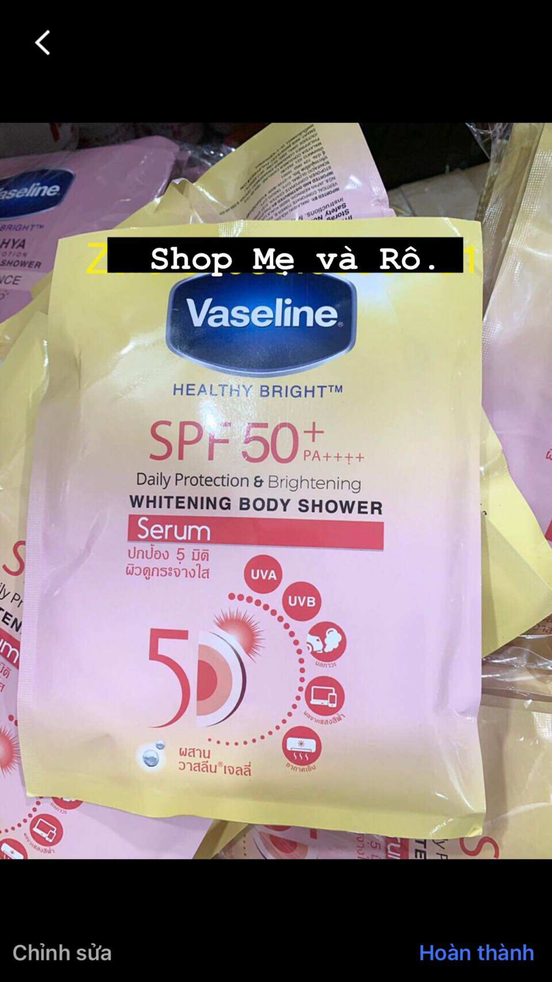 tắm trắng vaseline Thái Lan đủ dòng dạng gói ( chính hãng)
