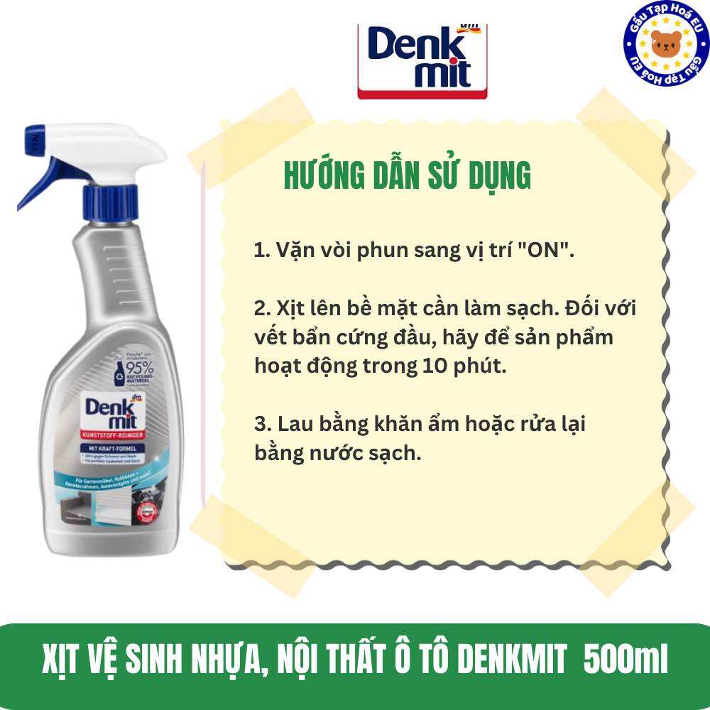 Dung Dịch Vệ Sinh Tẩy Rửa Bề Mặt Nhựa Denkmit [Hàng Đức]