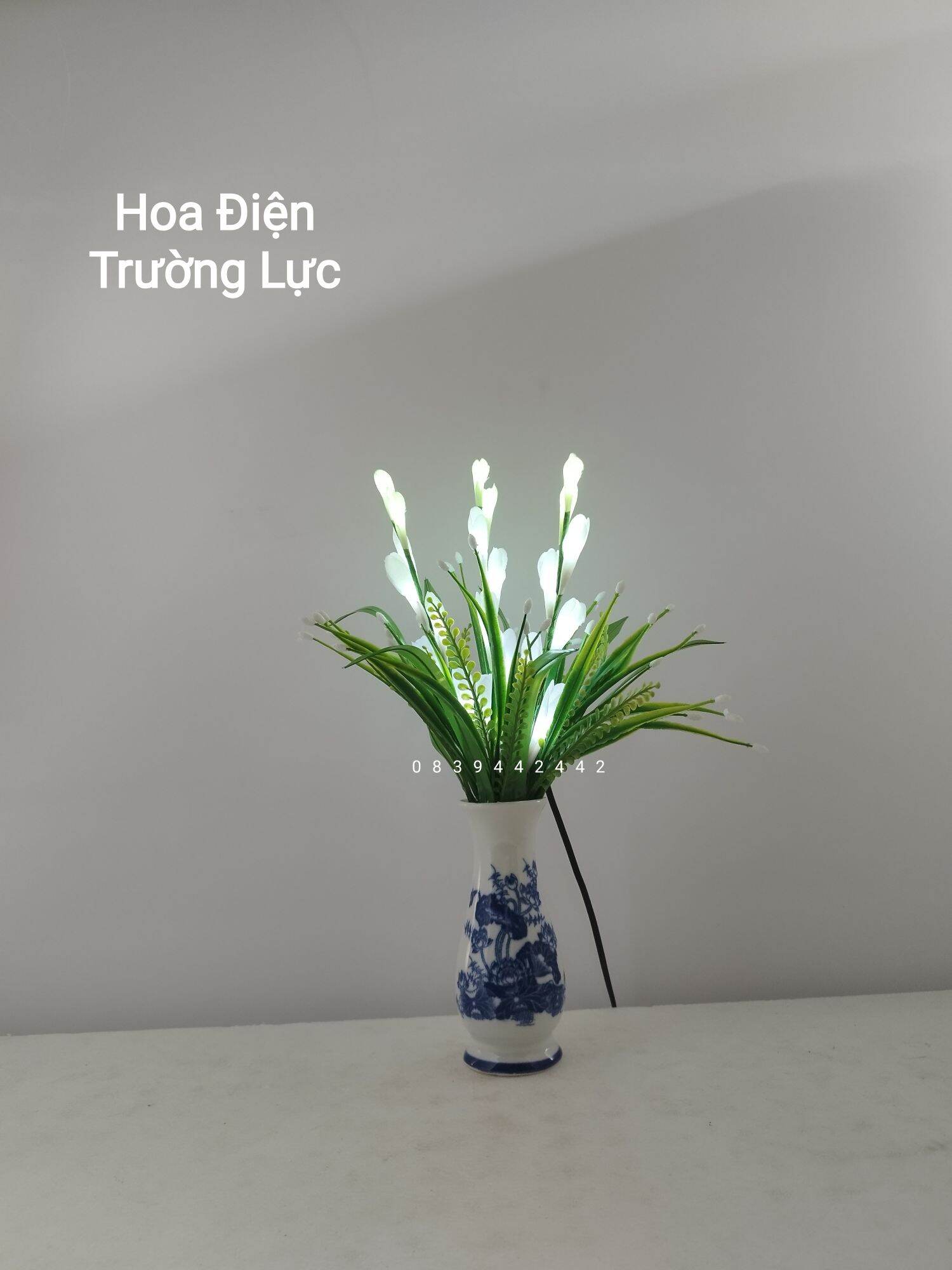 Hoa huệ trang trí có đèn - hoa huệ 3 nhánh
