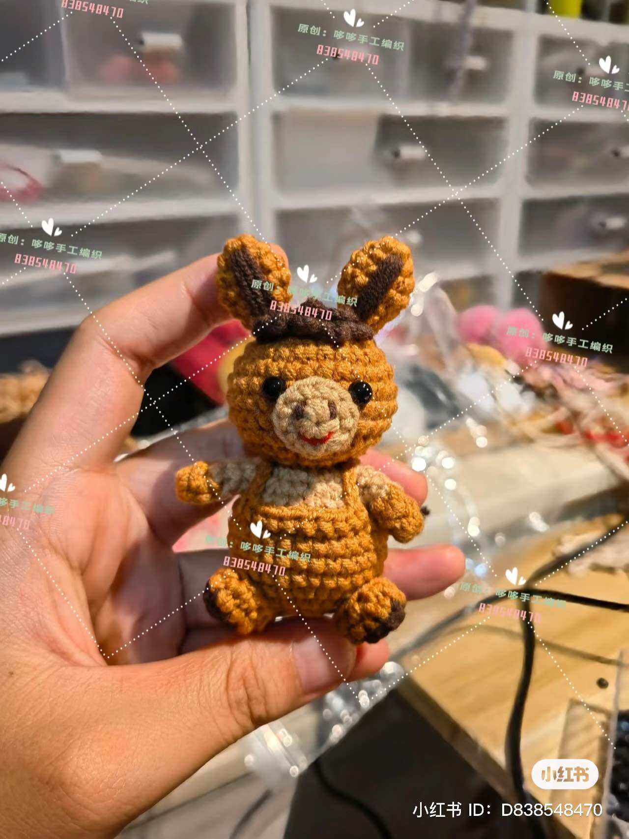 Móc khoá con bò len handmade