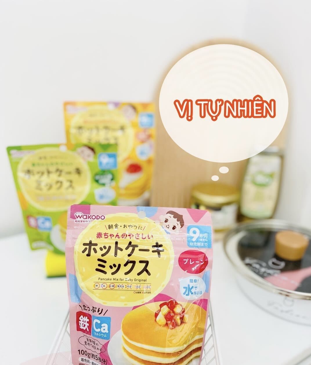 Bột làm bánh pancake Wakodo Nhật Bản cho bé 100g