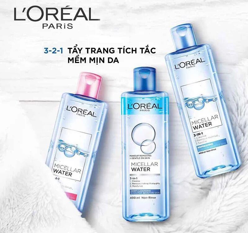 Nước tẩy trang Loreal (3 màu)
