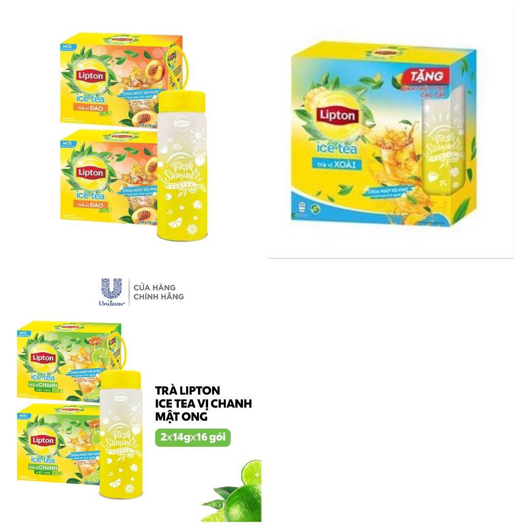 Combo 2 hộp Trà Chanh/ Trà Đào / Trà Xoài Lipton