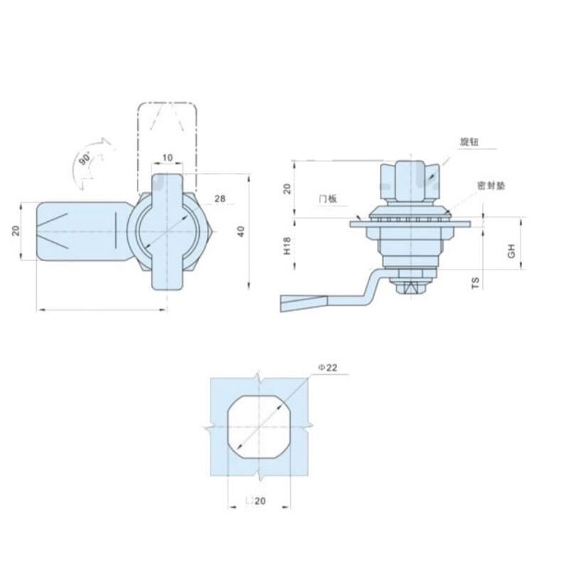 Khóa tủ điện MS722- Khóa cánh trong MS722
