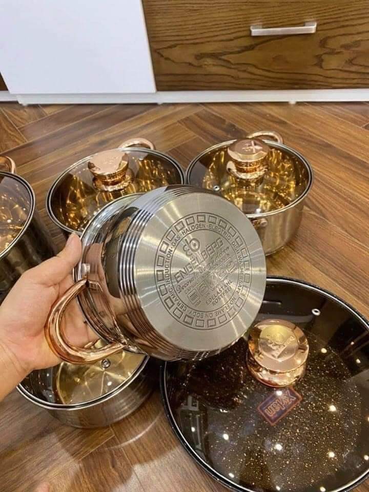 Bộ nồi đức siêu xịn sò. bộ nồi inox siêu đẹp. bộ nồi đức 6 món. bộ nồi inox 304.bộ nồi inox 5 lớp. bộ nồi inox cao cấp