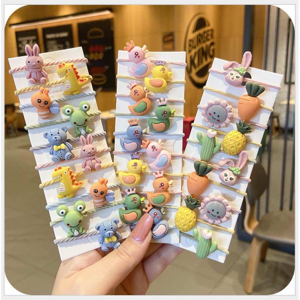 🌺 Vỉ - 20 Dây cột Tóc Nhỏ- Nhí, CỦ QUẢ, Cho bé