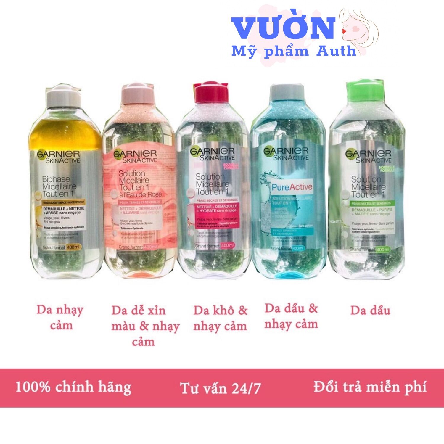 [Hcm]Nước Tẩy Trang Garnier Pháp 400Ml