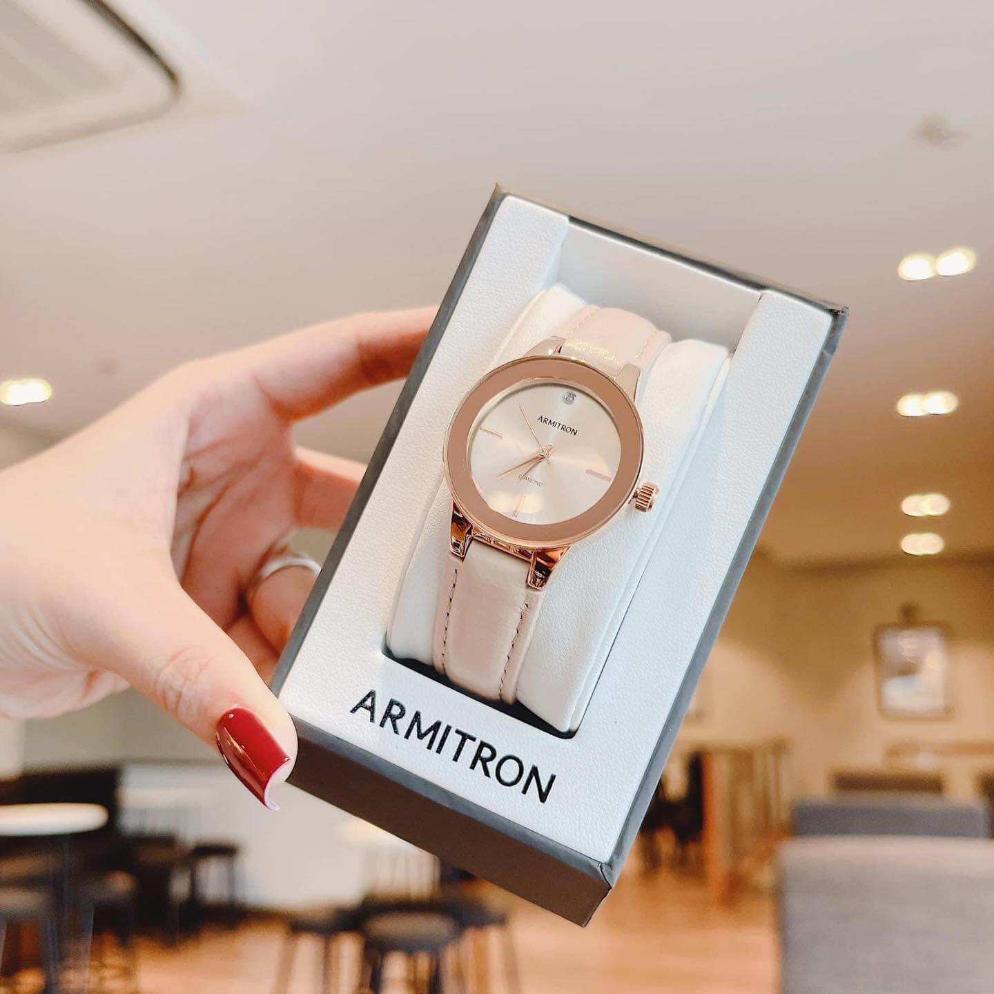 Đồng hồ nữ Armitron dây da, size 30mm