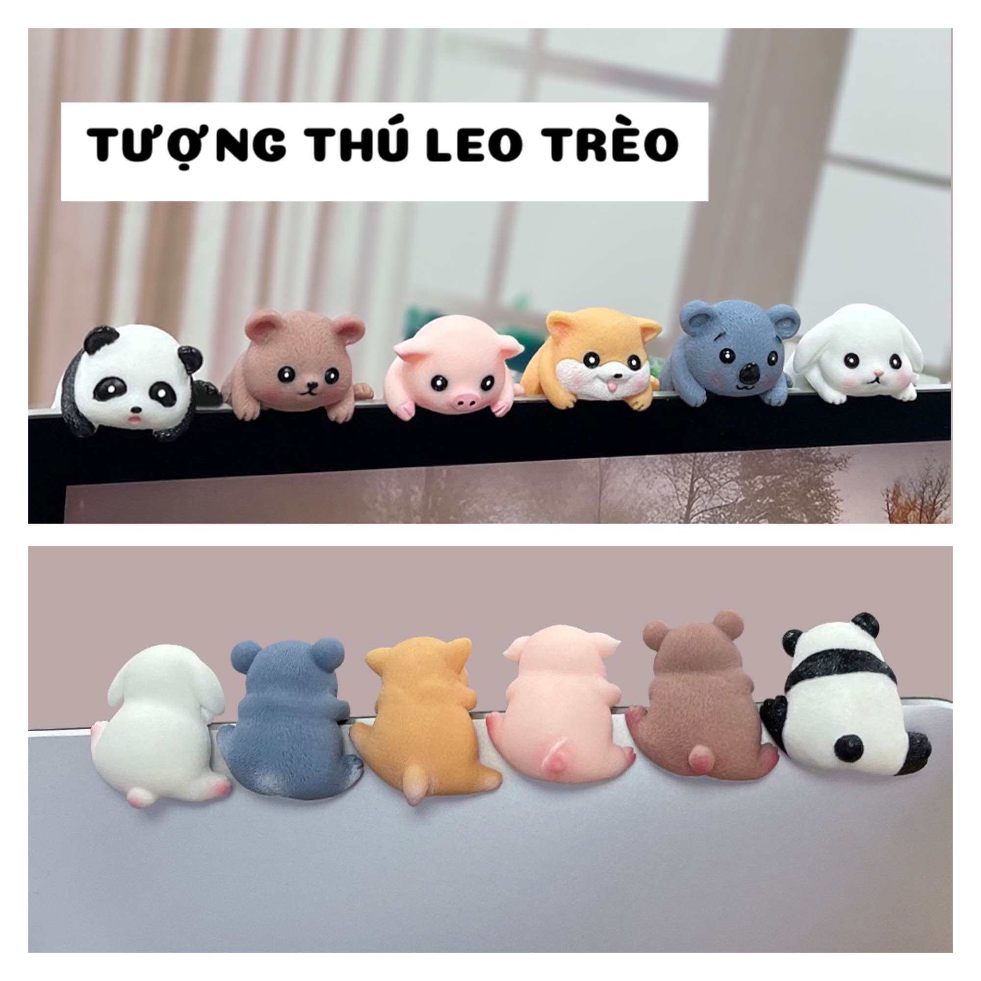 Tượng mini thú leo trèo trang trí màn hình máy tính, bể cá, kệ sách, ô tô - Mee Store