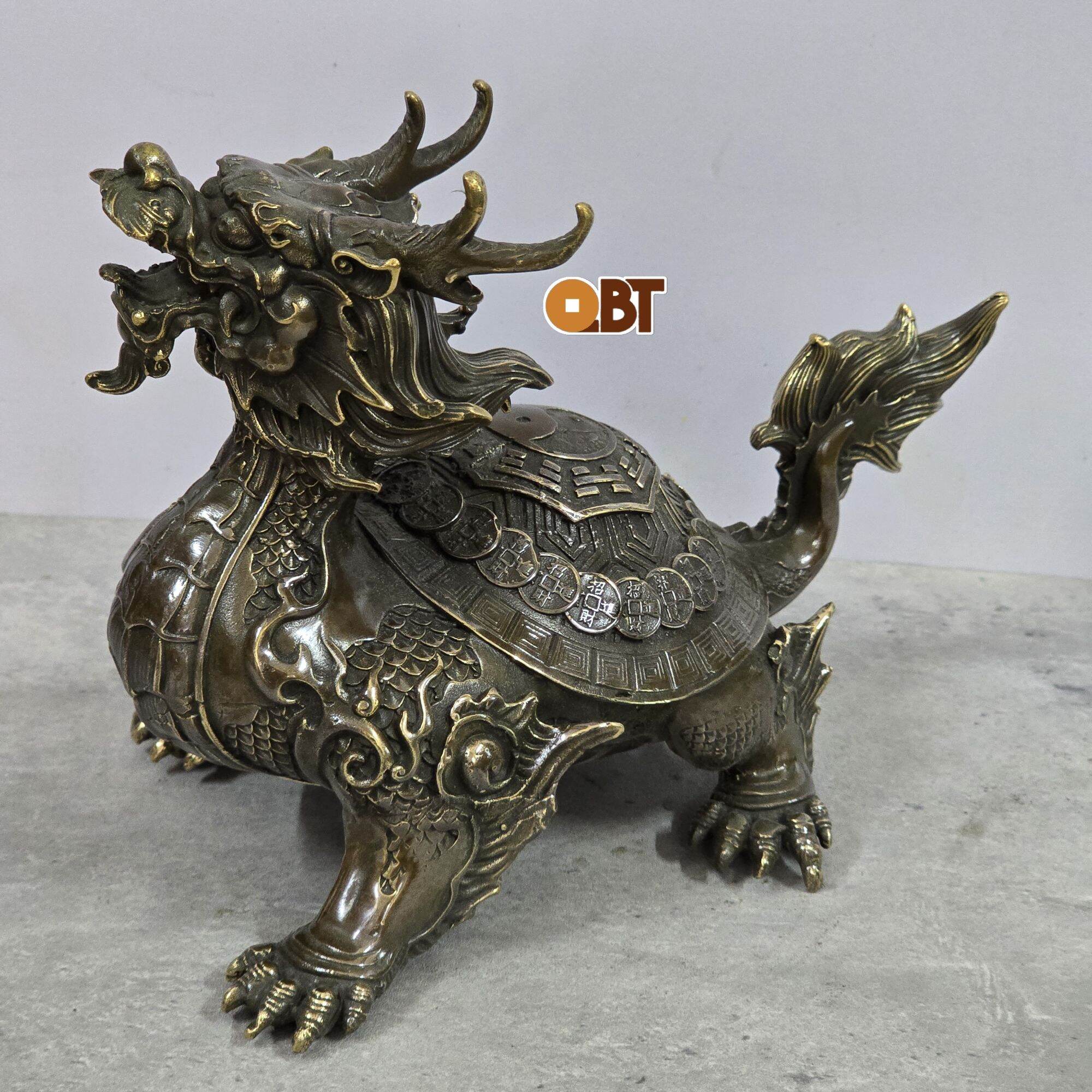 Tượng Long Quy Bát Quái bằng đồng