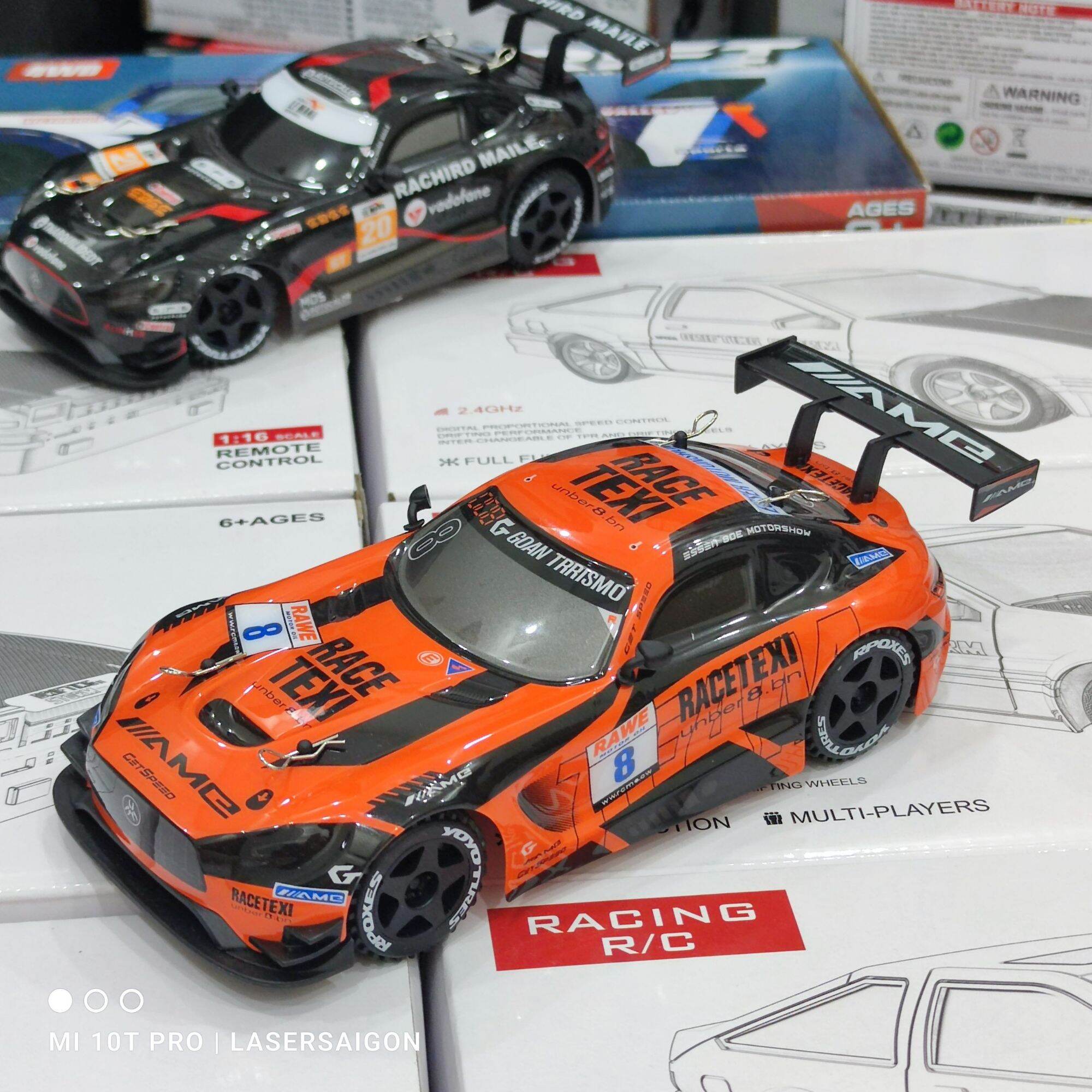 Xe đua điểu khiển mini Drift tốc độ cao Mecedes AMG GT3 1/24 KAMTOM có gyro và servo giúp xe ổn định ở tốc độ cao và trợ lái