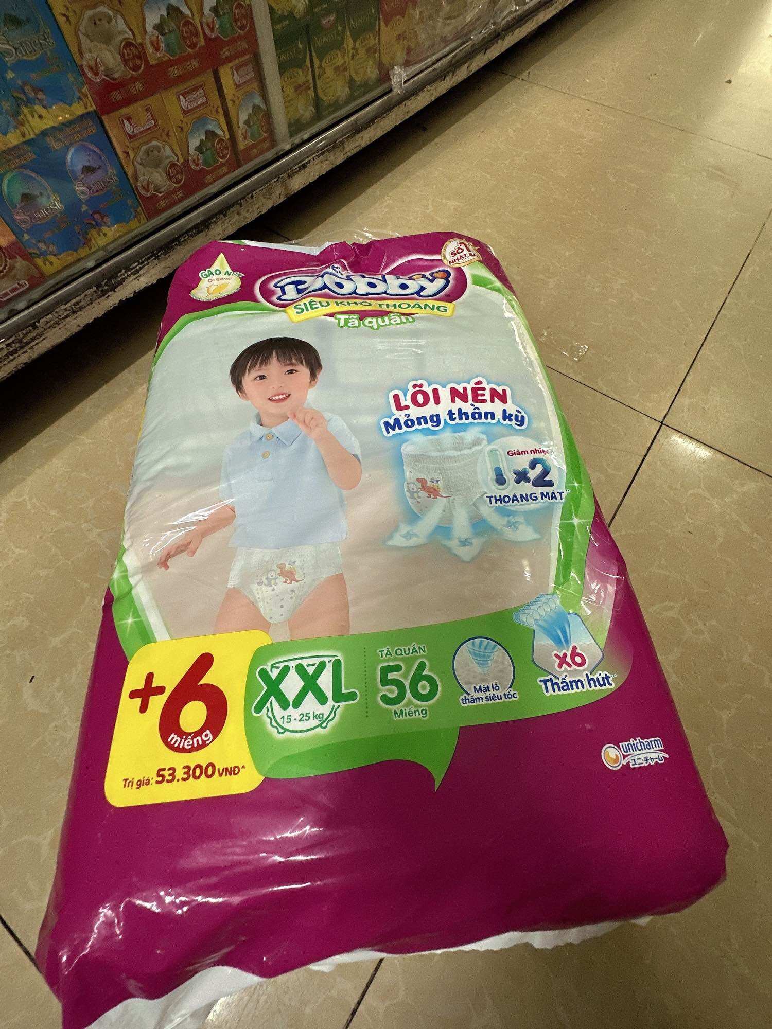 Tã quần BOBBY Size XXL 56 Miếng (12-25kg)