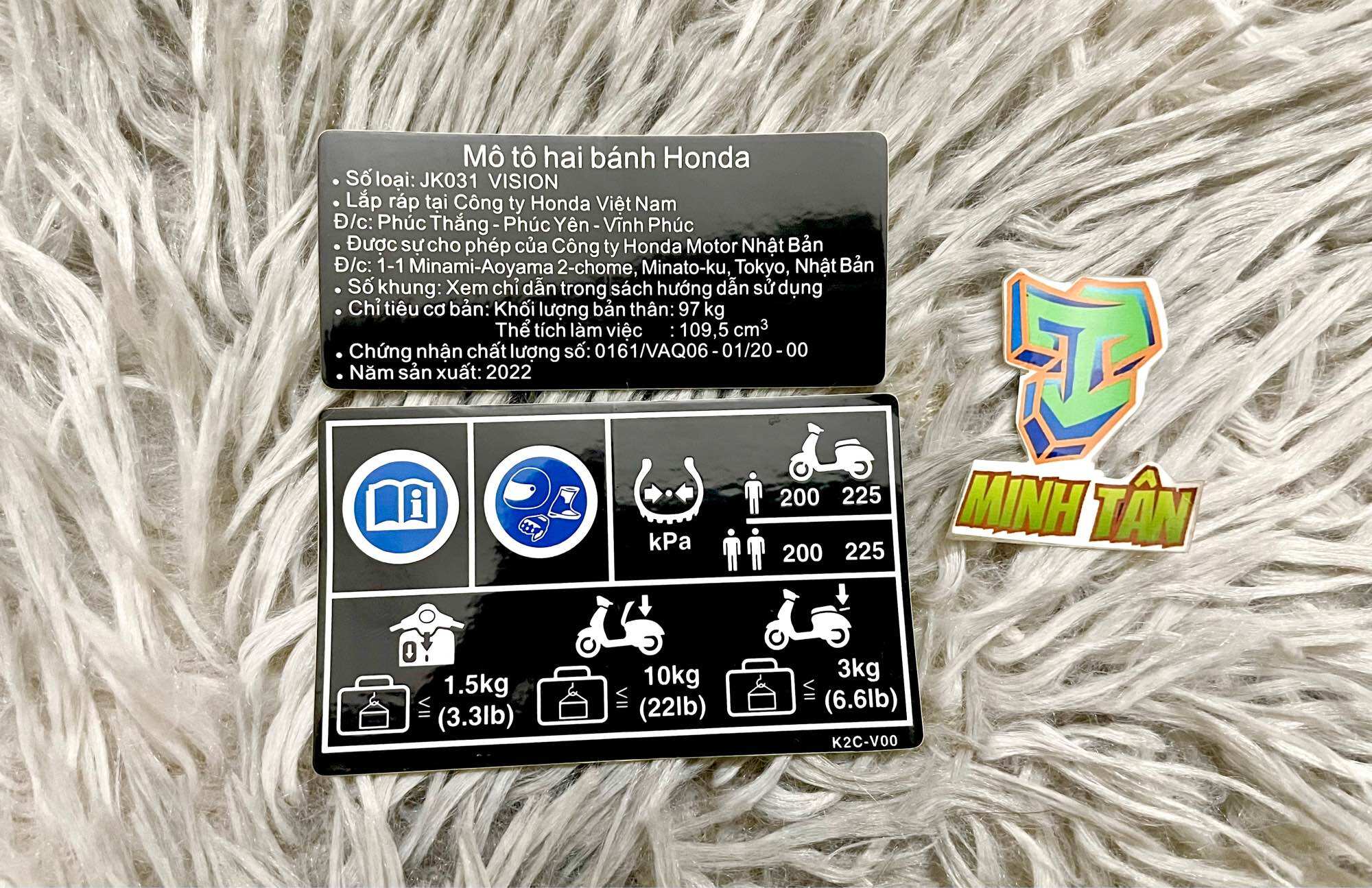Bộ tem thông số Vision 2021 - 2022- 2023