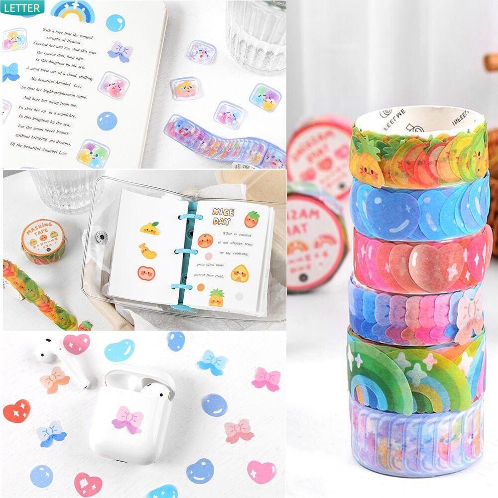 *Cuộn băng keo - Cuộn Băng Keo Washi In Họa Tiết Dùng Trang Trí Sổ Tay DIY