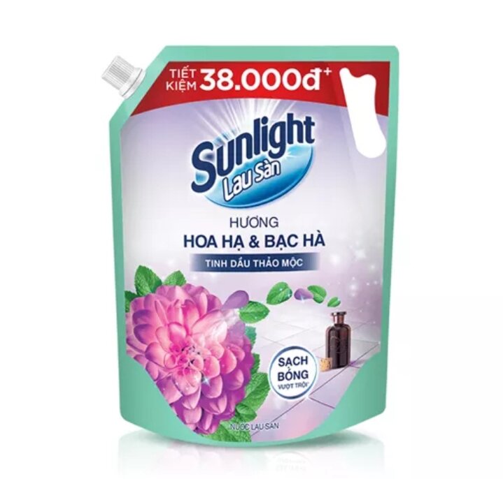 TÚI NƯỚC LAU SÀN SUNLIGHT TINH DẦU THẢO MỘC HƯƠNG HOA HẠ BẠC HÀ TÚI 3,6KG