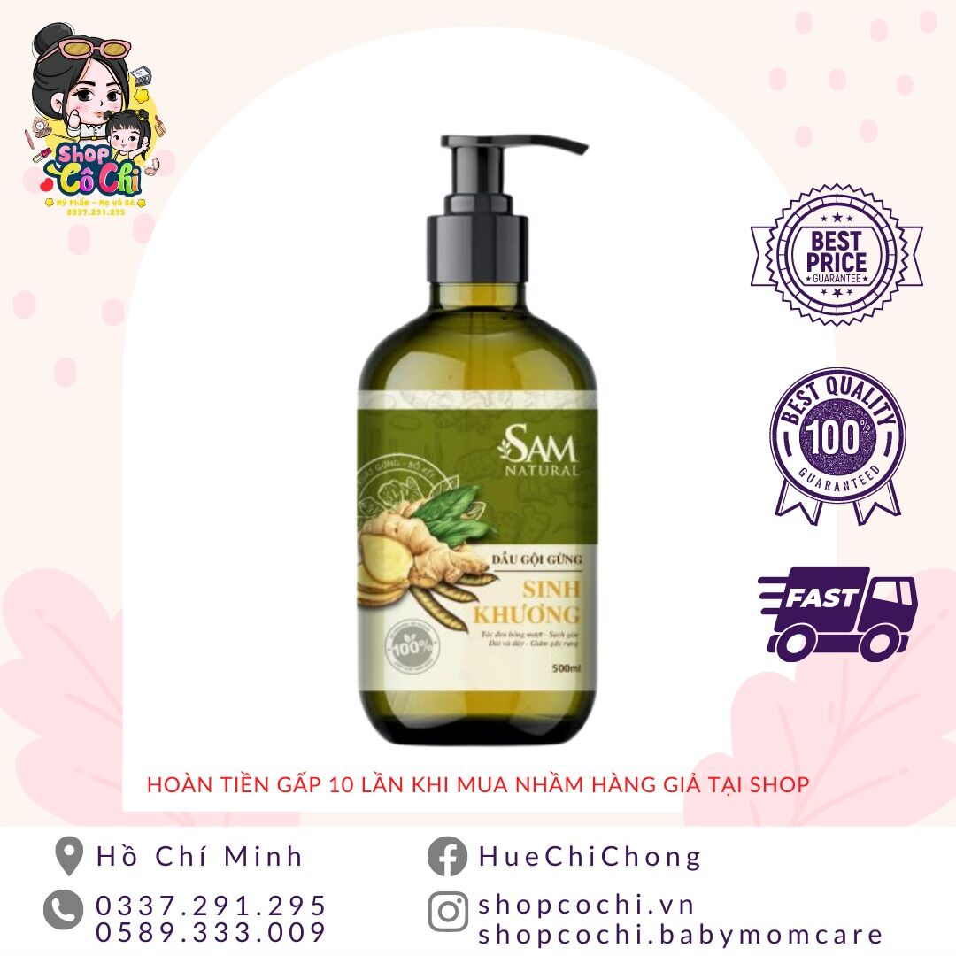 { phiên bản mới } Dầu Gội Sinh Khương Sam Natural 500ml