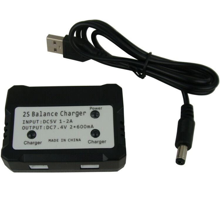 Bộ sạc pin 2S 7.4V 600mA qua cổng USB, có thể sạc được 2 pin cùng 1 lúc - Có tính năng cân bằng cell pin