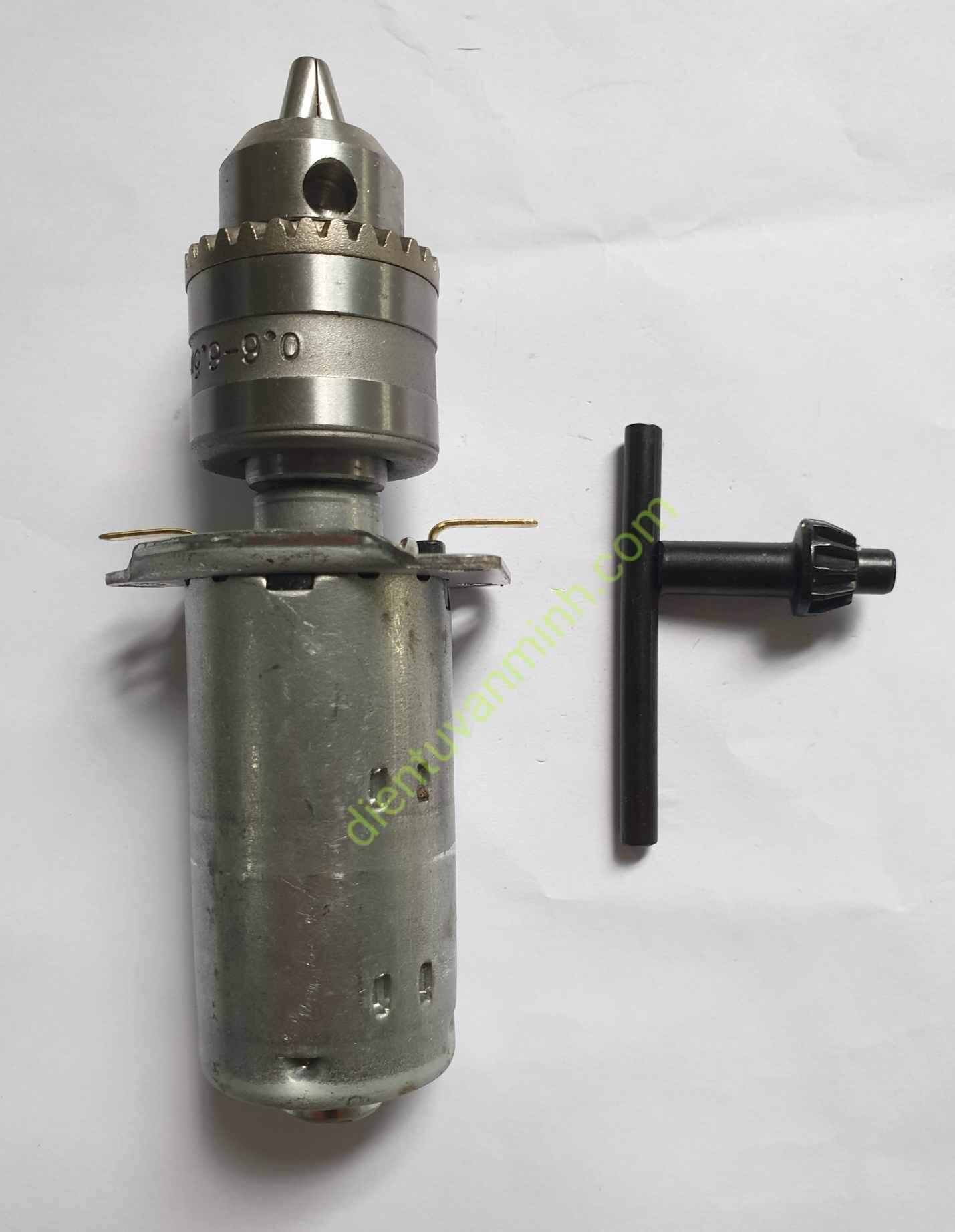 Máy khoan mini cầm tay 12V với đầu kẹp mũi khoan 0.6-6.5mm