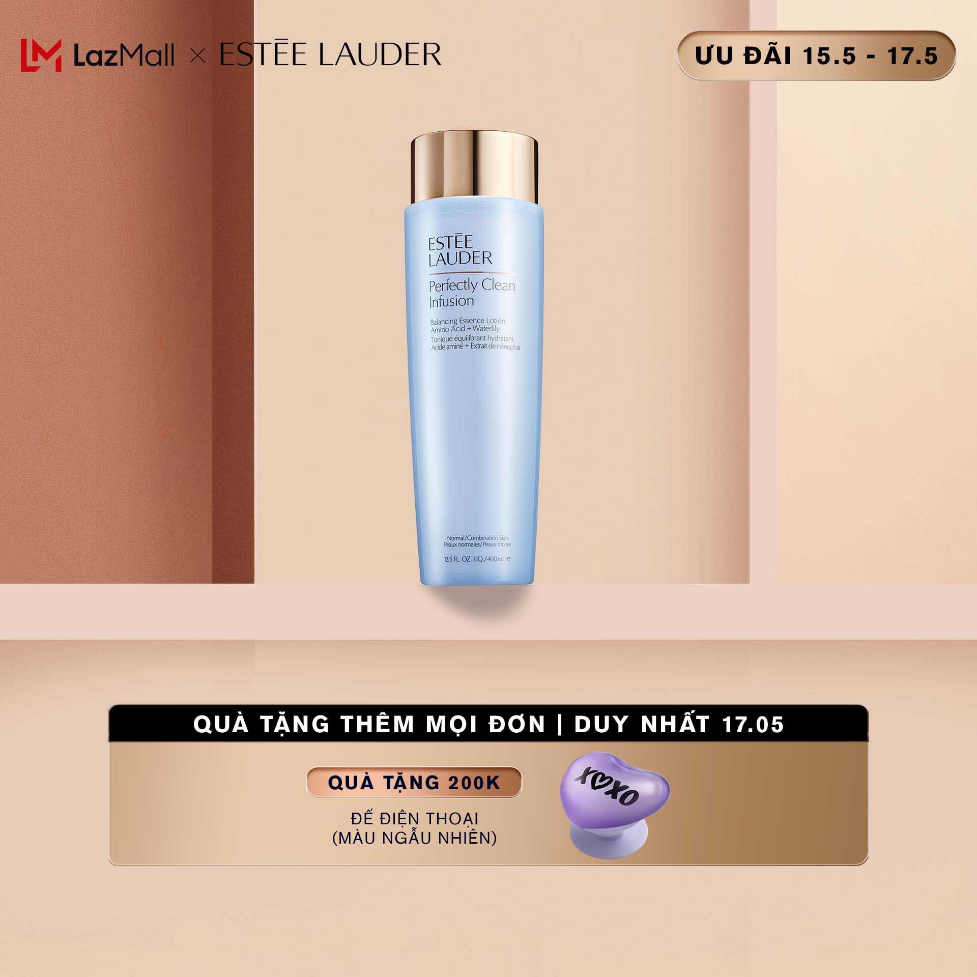Nước cân bằng cấp ẩm Estee Lauder Perfectly Clean Infusion Balancing Essence Lotion with Amino Acid + Waterlily - Essence Lotion 400ml
