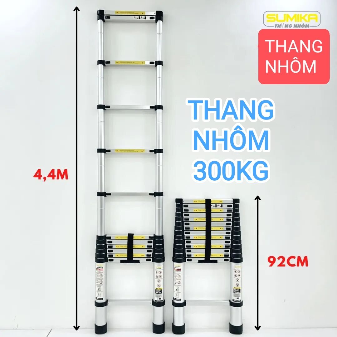 Thang nhôm rút đơn 4m4 Sumika đủ loại để lựa chọn