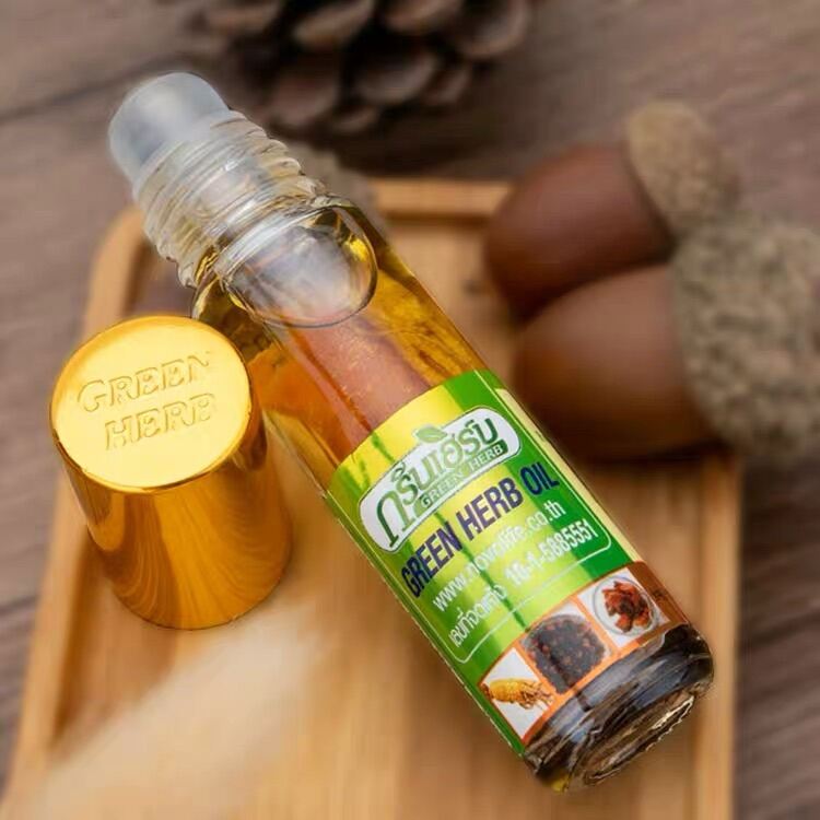 [Hcm][Date 2024] Dầu Lăn Nhân Sâm Thái Lan Green Herb Oil 8Cc