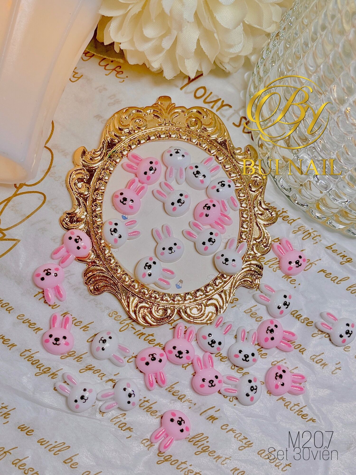 Charm thỏ mix m207 set 30viên
