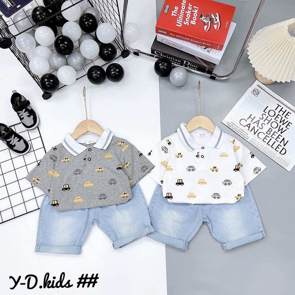Set bé trai quần bò mix áo phông