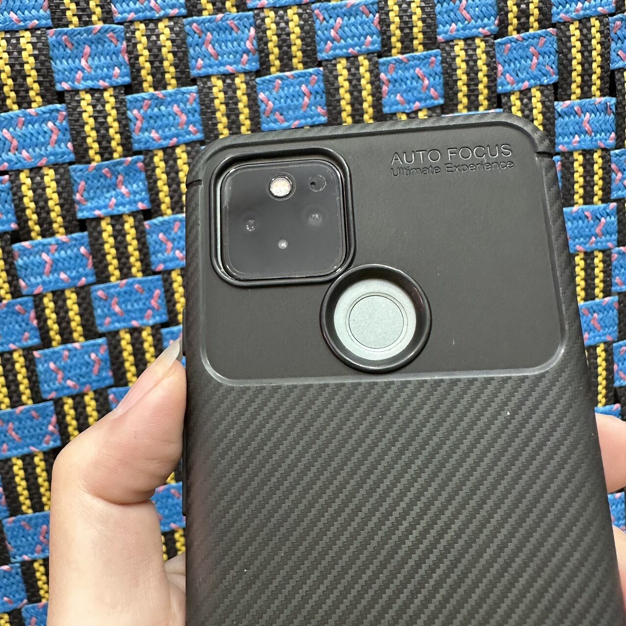 [ Ảnh thật ] Case ốp lưng Google Pixel 5 dẻo đen vân xước carbon