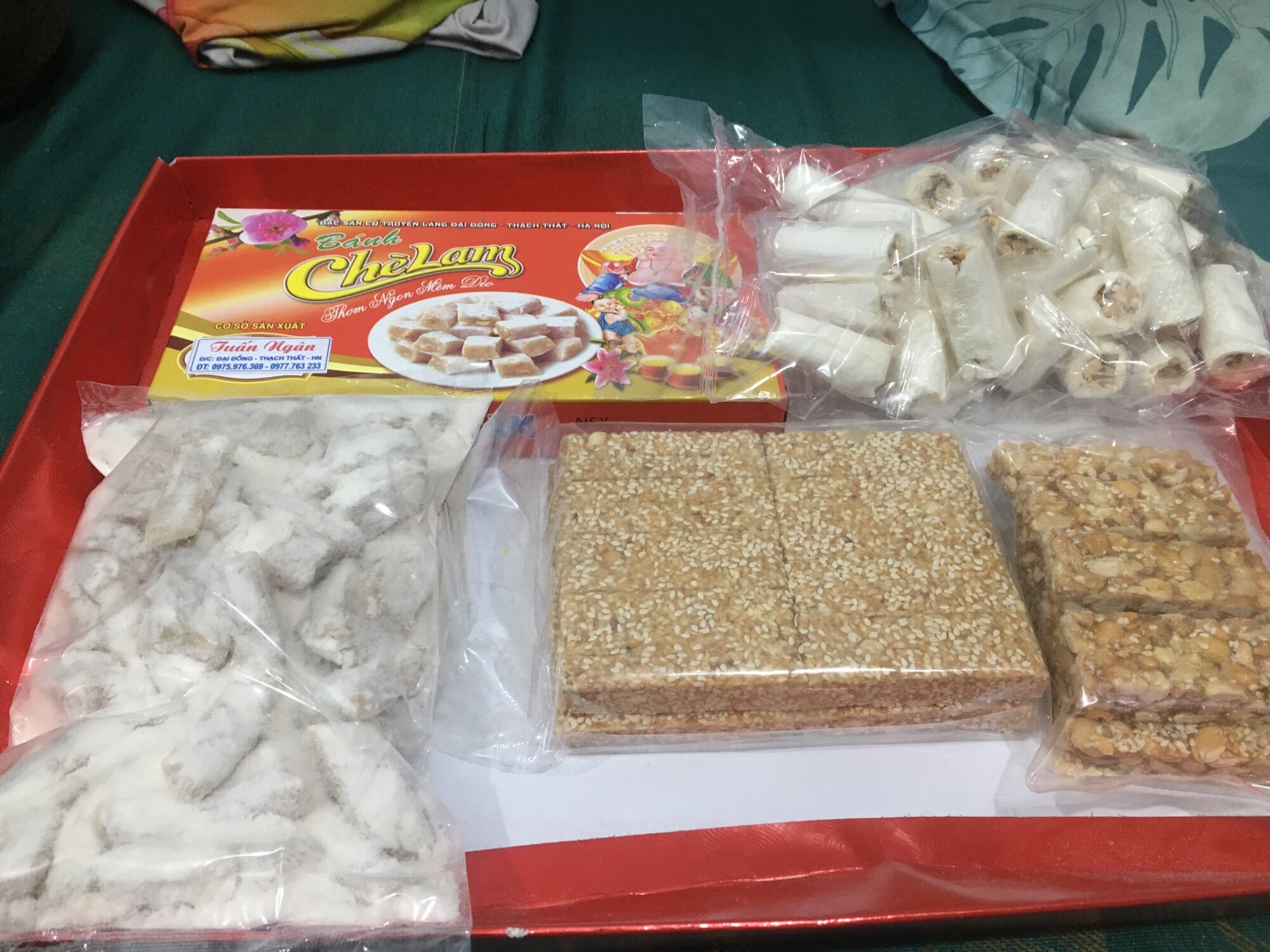 Combo 1kg chè lam trắng 1kg kẹo lạc